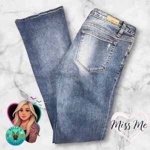 Miss Me Slim Boot Jeans Women's 28 Denim Distressed Flare Leg 30x32 Stretch Y2K